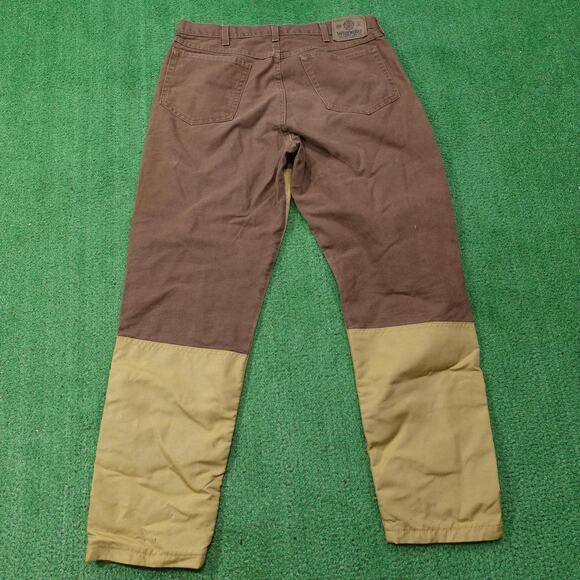 VINTAGE Wrangler Pants Mens 36x32 Brown Tan Nylon Reinforced Work Hunting Jeans - Picture 9 of 16